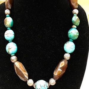 Turquoise and agate necklace